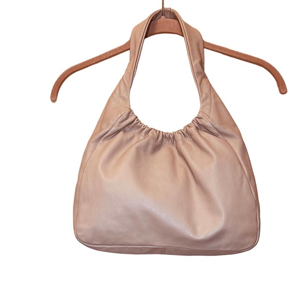 Salvatore Ferragamo - Vintage 1990's Nude Leather Drawstring Purse - Picture 2 of 9